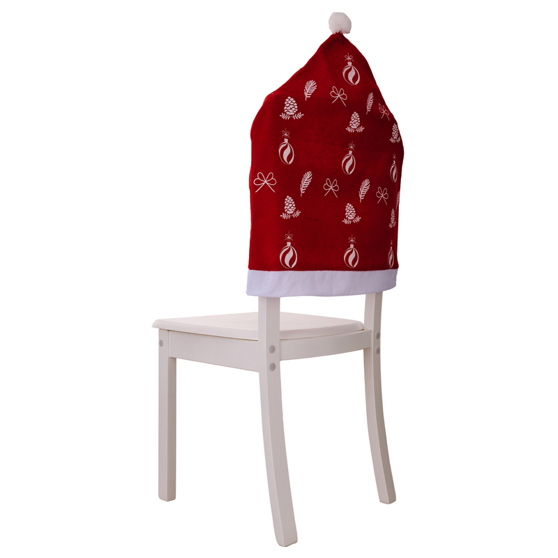 Nya juldekorativa produkter Julröd stolsöverdrag Non-woven stolsöverdrag Hemdekoration Stolöverdrag_voghion.com