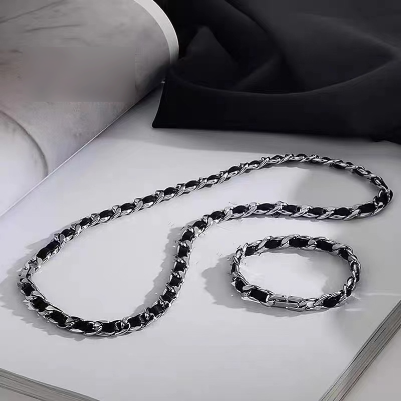 Titanium Steel Leather Design Bracelet Men's High Grade Stainless Steel Men's Bracelet Hip Hop Boy's Jewelry_voghion.com