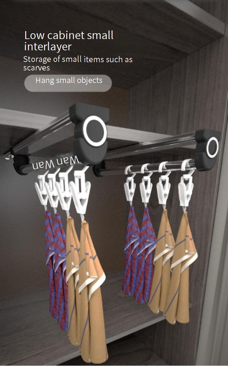 Lightweight Single-Rail Pull-Out Pants Hanger - Top-Mounted Extendable Closet Organizer For Wardrobe (Space-Saving Smooth Sliding Easy Installation)_voghion.com