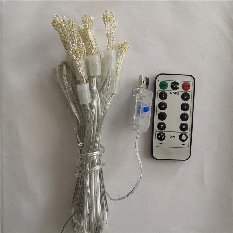 Luci solari a LED per fuochi d'artificio, 10 luci a stringa in filo di rame per Natale, giardino, patio e decorazioni per esterni, bianco caldo/colorato, impermeabili IP44_voghion.com