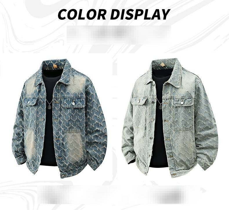 Herbst Neue Jeansjacke Herren Loose Casual Trendy Dickes Oberteil Vielseitige bequeme Außenhandels-Jacquardjacke_voghion.com