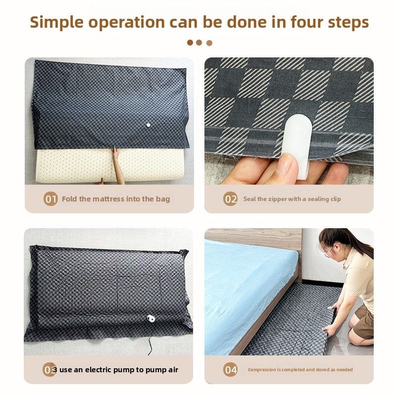 Sacco sottovuoto per materassi in tessuto Oxford con pompa manuale - Sacco di compressione resistente per traslochi e stoccaggio domestico (blu/grigio)_voghion.com