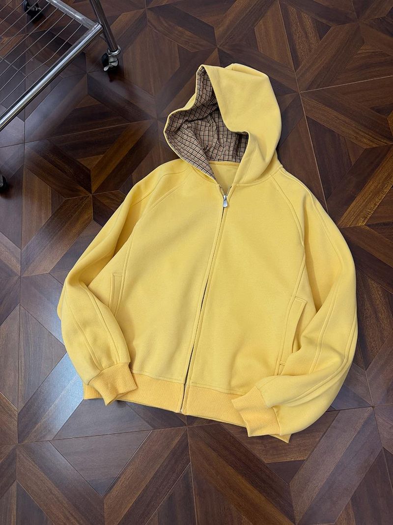 Felpa con cappuccio unisex con zip e motivo patchwork - Pullover Cleanfit pesante per uomo e donna | Giacca casual da streetwear_voghion.com