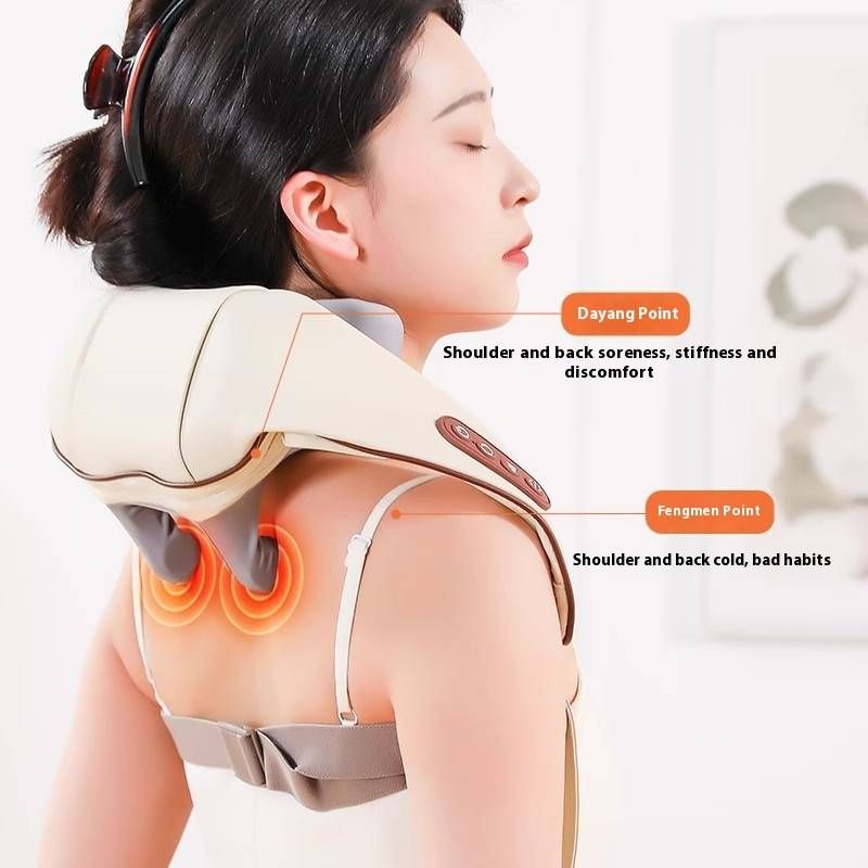 Neck & Shoulder Massager With 6 Kneading Nodes, Shiatsu & Infrared Therapy, 3-Speed Adjustable, Rechargeable – Perfect Gift For Elderly_voghion.com