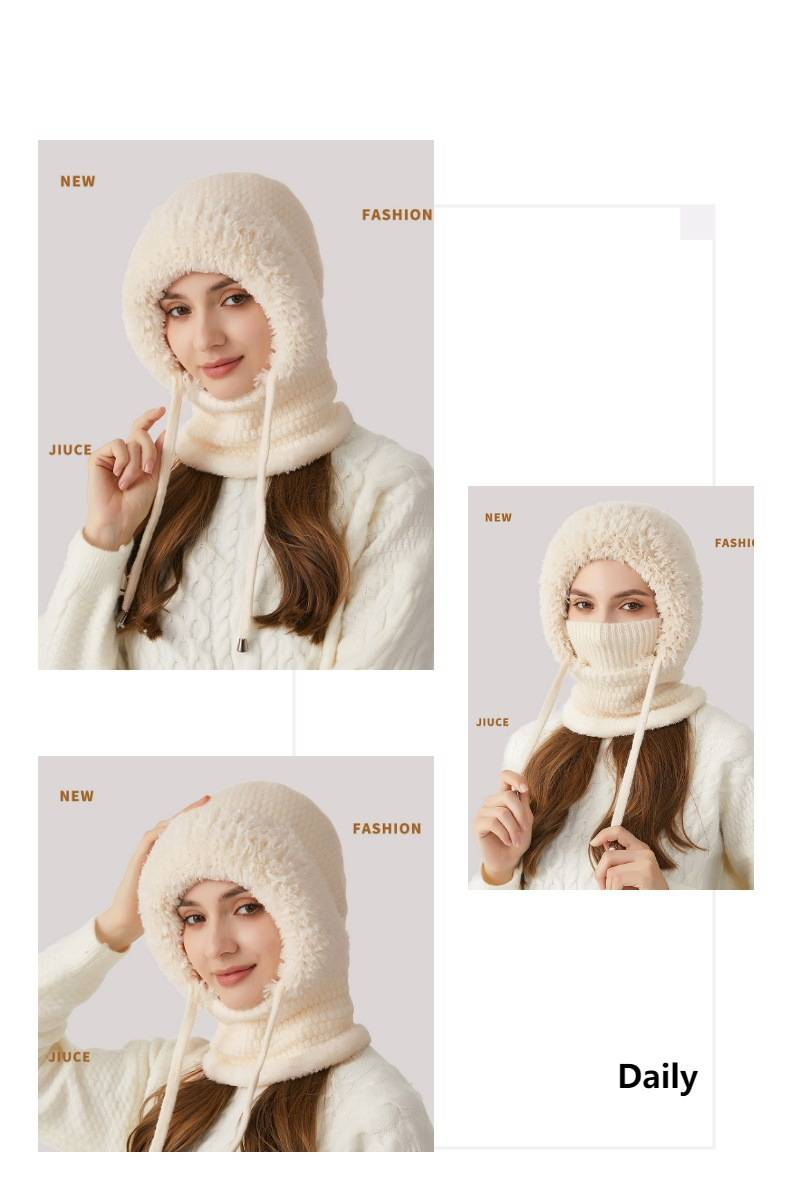 Damen-Winter-Sturmhaube mit Fleece-Futter und Gesichtsschutz – warmes und winddichtes Schal-Mützen-Set für kaltes Wetter_voghion.com