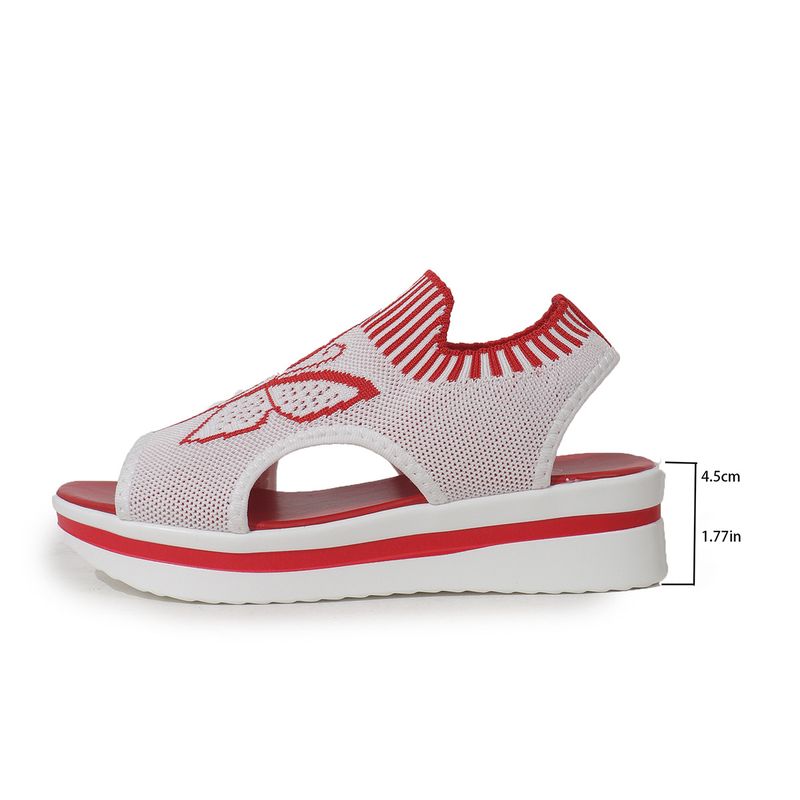 Sandales plates décontractées pour femmes, nouvelles sandales respirantes à une pédale, style papillon à blocs de couleurs, bouche de poisson, 2025_voghion.com