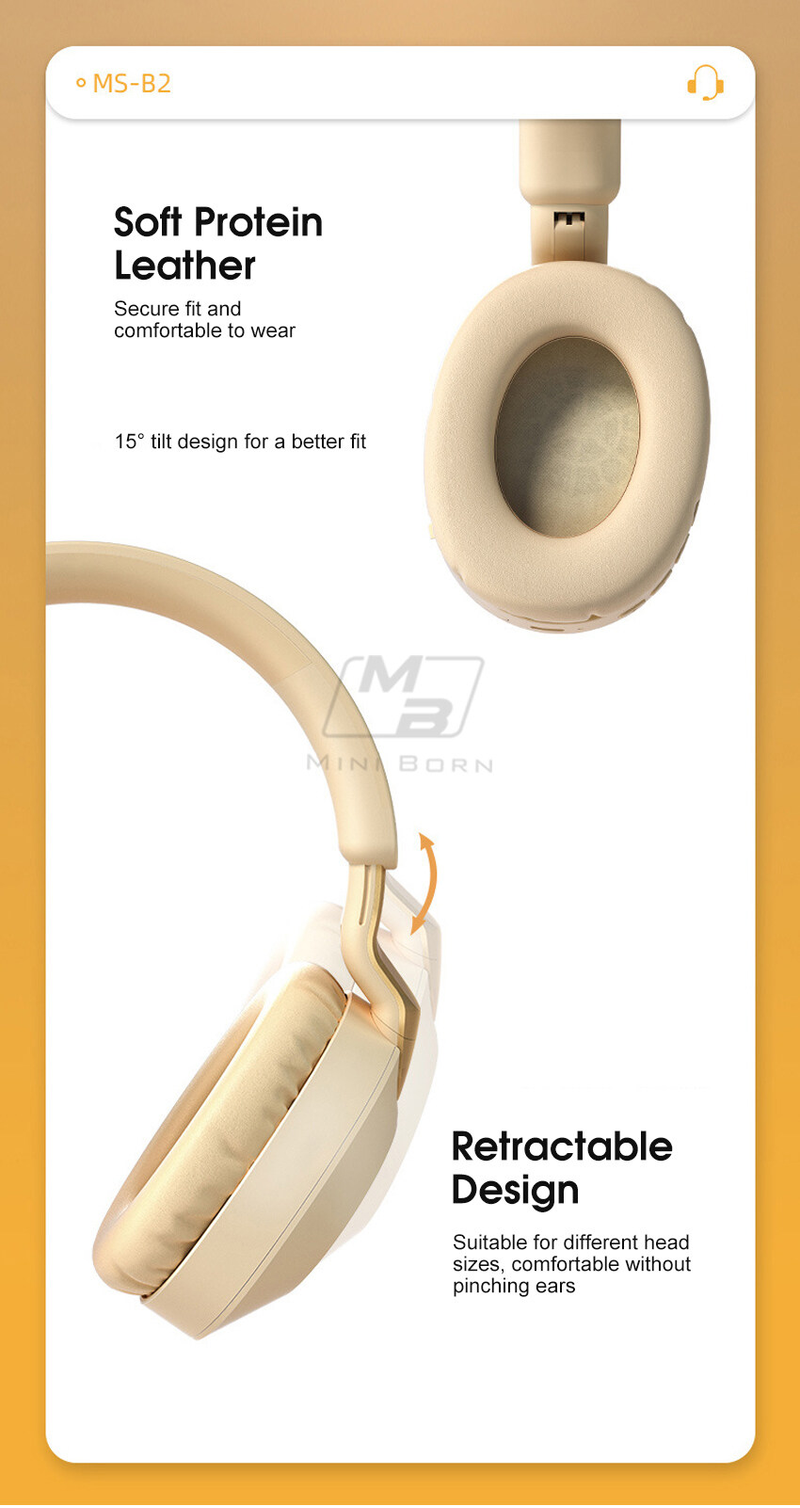 2024 Headphone Folding Headset Over the Ear Headset Stereo HIFI Bass Earphone Wireless Bluetooth5.1 Subwoofer Headset Noise-Canceling Game Headphones_voghion.com