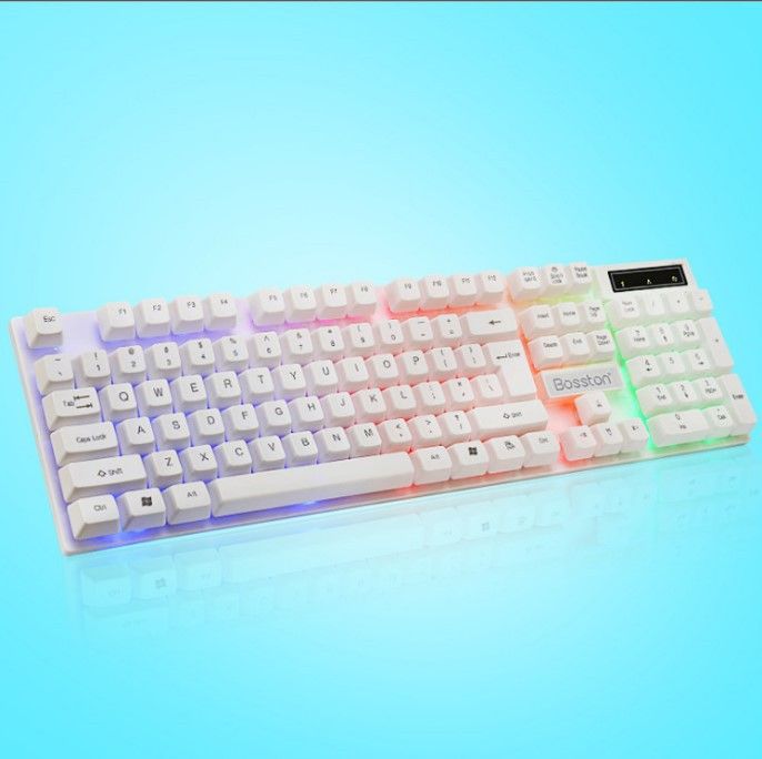 Gaming Mechanical With Floating Light Effect, Wired USB Keyboard For PC, Internet Cafe_voghion.com