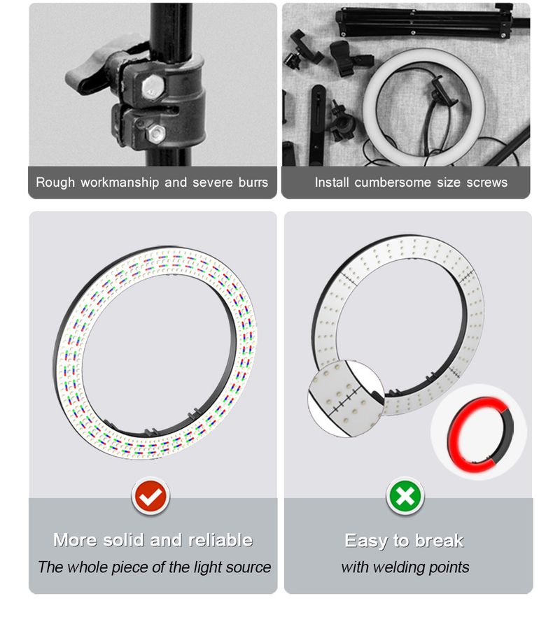 26cm Photo Ringlight Led Selfie Ring Light Phone Remote Control Lamp Photography Lighting With Tripod Stand Holder_voghion.com