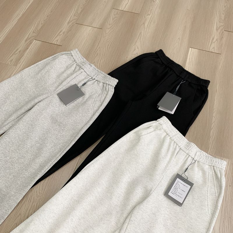 Vīriešu apģērbi High Street Heavyweight space Cotton Silhouette Flared Plus samta sporta bikses brīvas ikdienas taisnas platas bikses_voghion.com