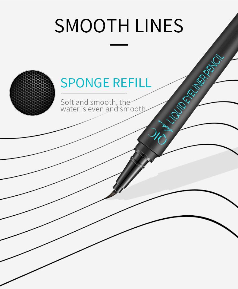 QIC Magic Slim Wasserdichter, schweißfester, färbender, schnell trocknender Make-up-Eyeliner, Eyeliner-Flüssigkeitsstift_voghion.com
