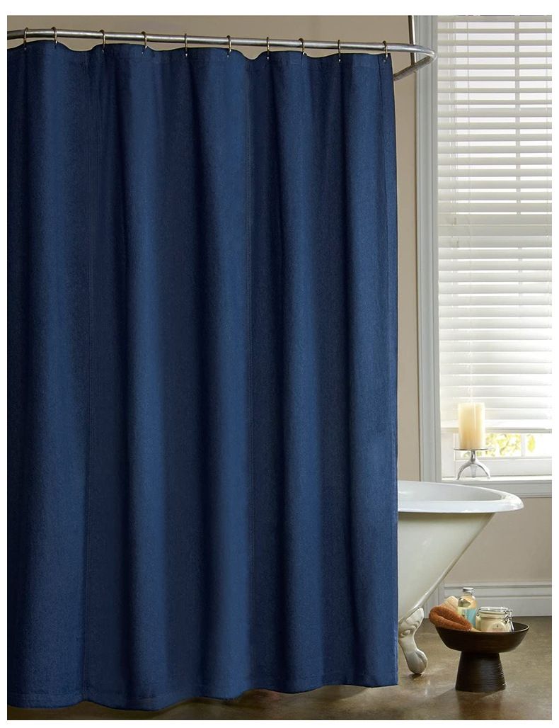 Waterproof L-Shaped Shower Curtain – Modern Solid Color Polyester, No-Drill Bathroom Partition (180x180cm/90x180cm)_voghion.com