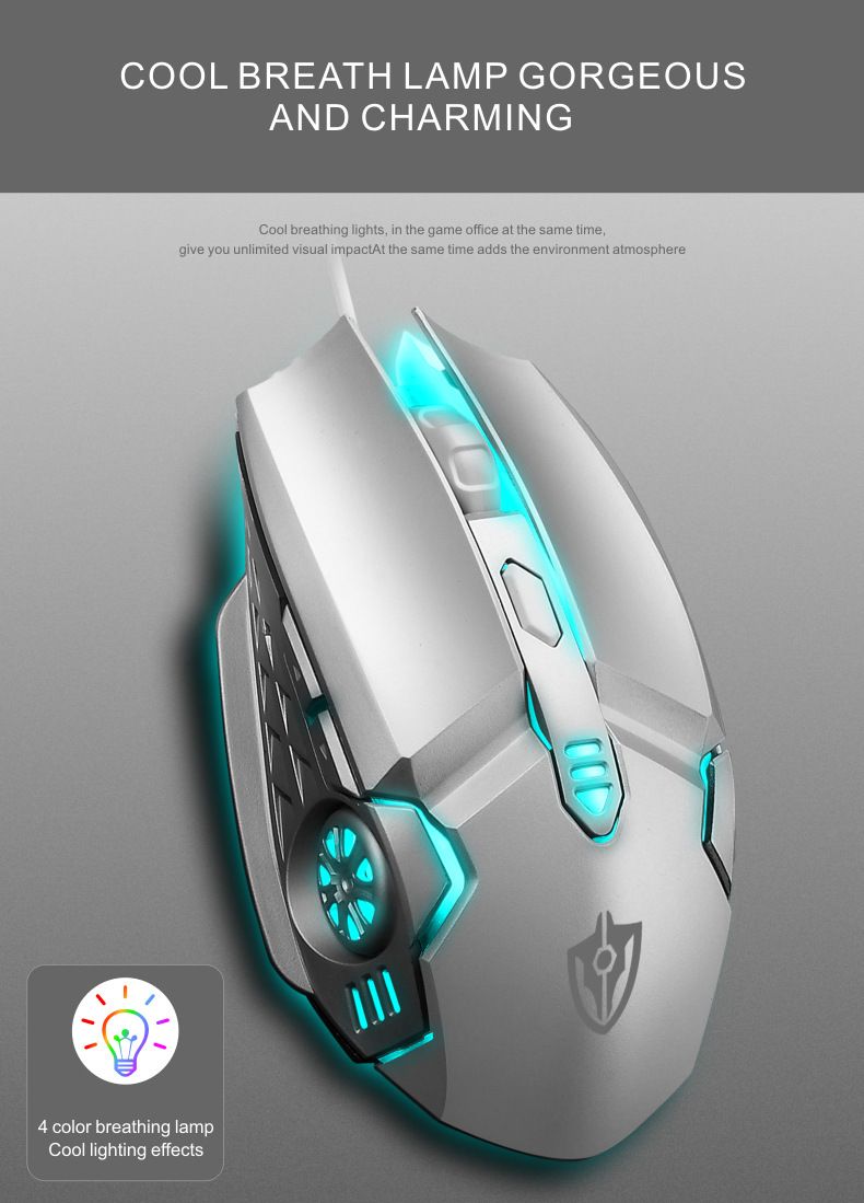 Digitex X7 Kabelgebundene Leuchtmaus USB Home Office Desktop Computer Business Gaming Mechanische Makrodefinition E-Sport_voghion.com