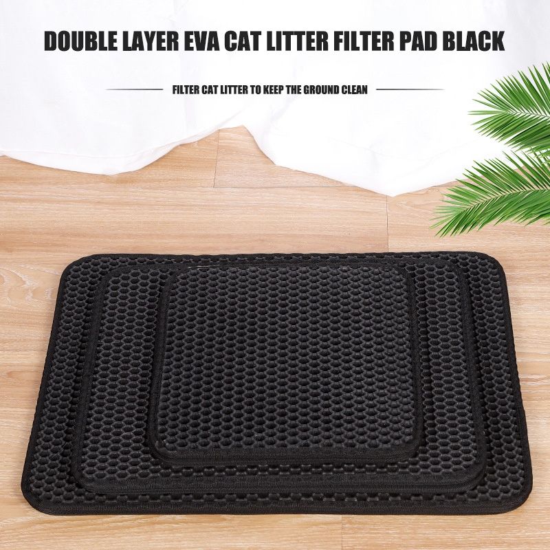 Double Layer Cat Litter Mat With Gift Waterproof Non-Slip Sand Pad Washable Pet Litter Box Mat Clean Bed Mat_voghion.com