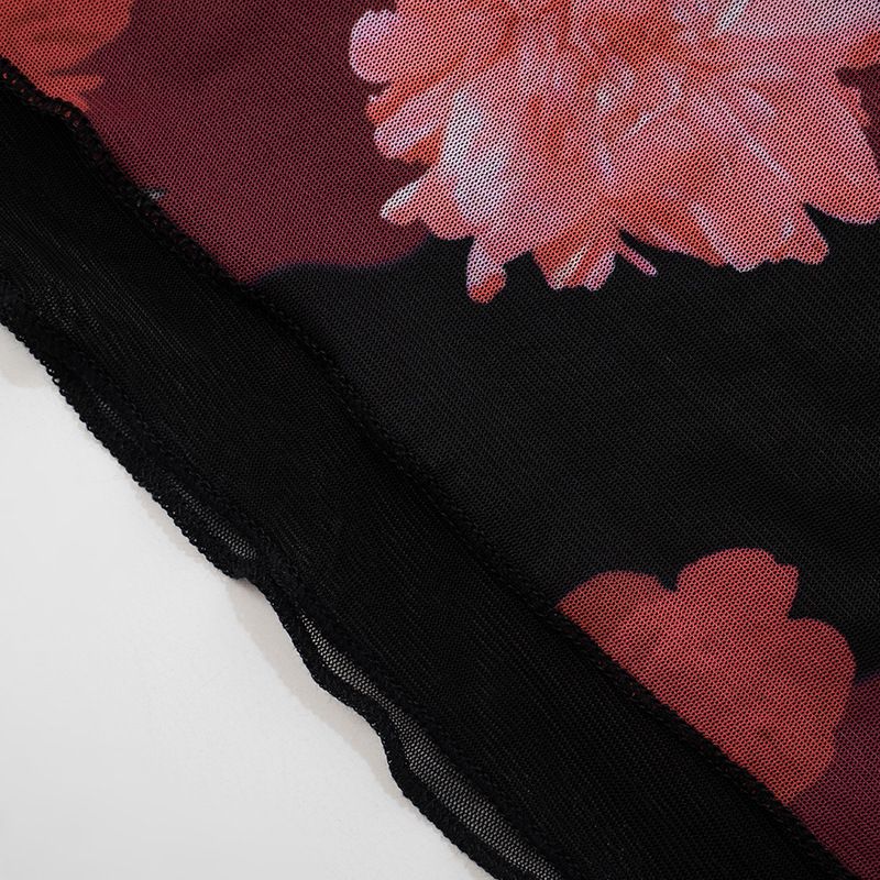 D24ST1252024 New Sexy Suspender Printed Double-layer Lace Top Slim Fit Hip Hugging Short Skirt Set_voghion.com