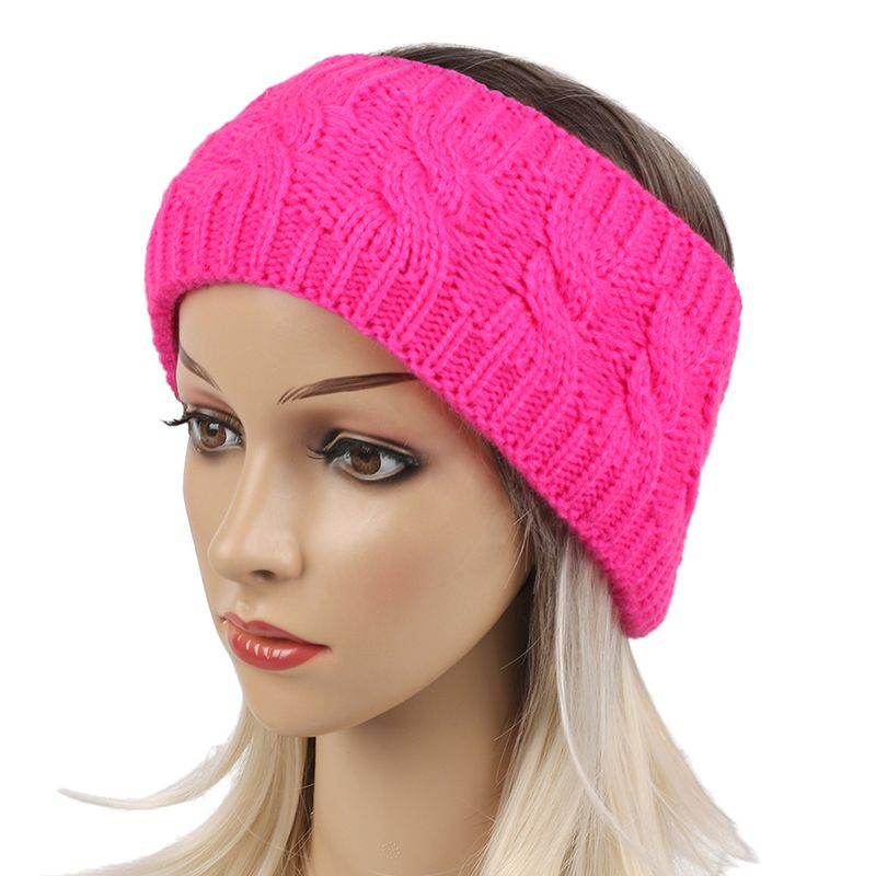 Bandeau en peluche tricoté en laine frite torsadée, couvre-chef élargi pour hommes et femmes, automne et hiver, chaud, sport, oreille_voghion.com