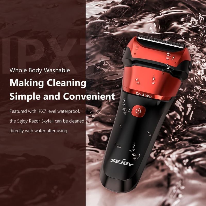 SEJOY Folienrasierer Nass- und Trockenrasierer für Männer, kabellos, mit Pop-Up-Trimmer_voghion.com