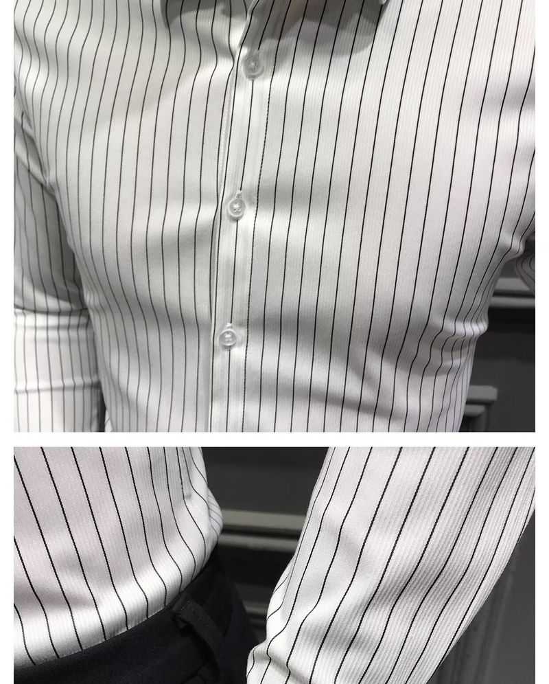 Camicia da uomo in seta a righe – Classica vestibilità slim a maniche lunghe per lavoro e casual (M-XXXL)_voghion.com