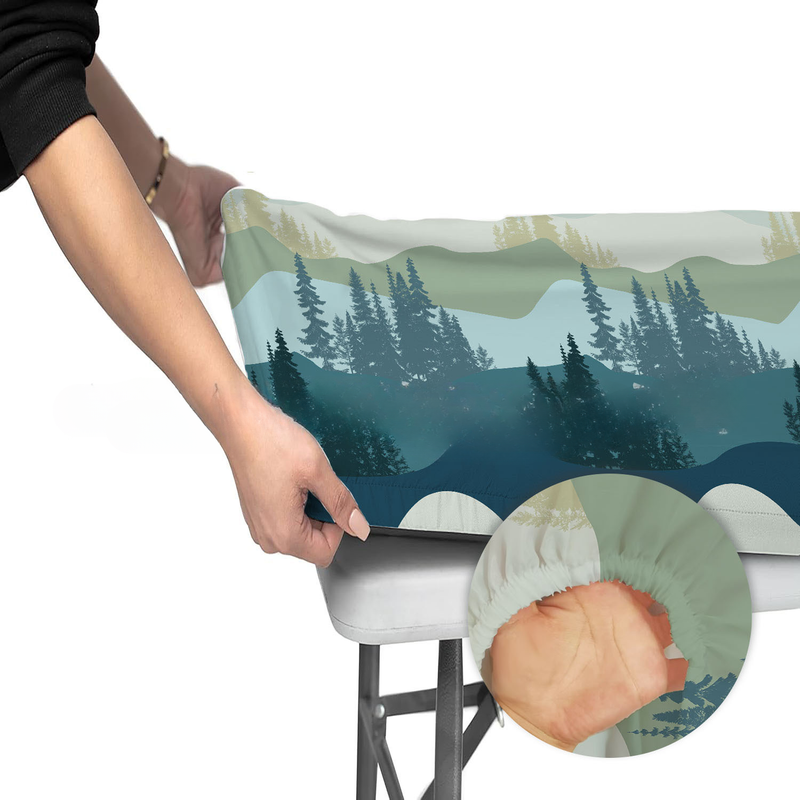 2025 New Garden Three-Piece Set Picnic Tablecloth Stool Full Polyester Micro Elastic Table Cover Waterproof Oil-Proof_voghion.com