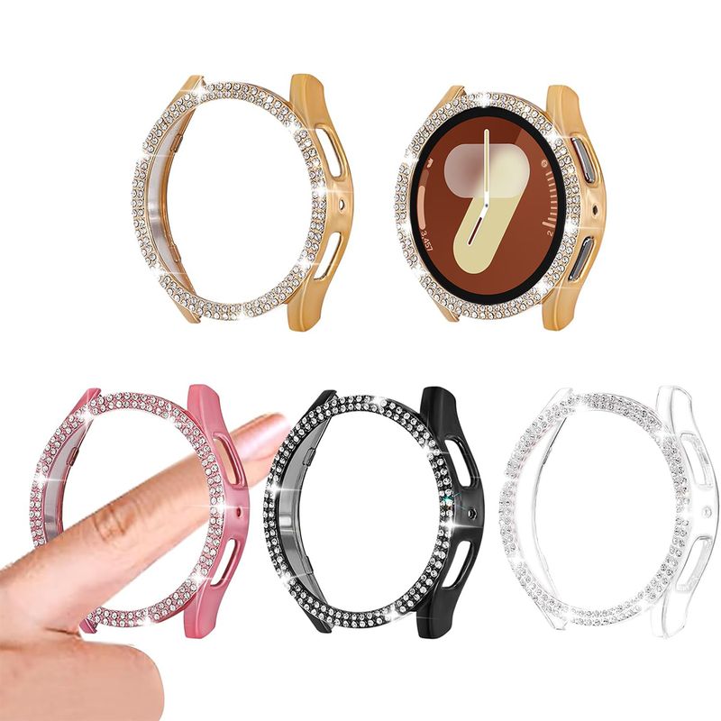 „Samsung Galaxy Watch 4 5 6 7 40mm 44mm“ dėklas, plastikinis, kietas, blizgus, deimantais inkrustuotas dėklas, be stiklo._voghion.com