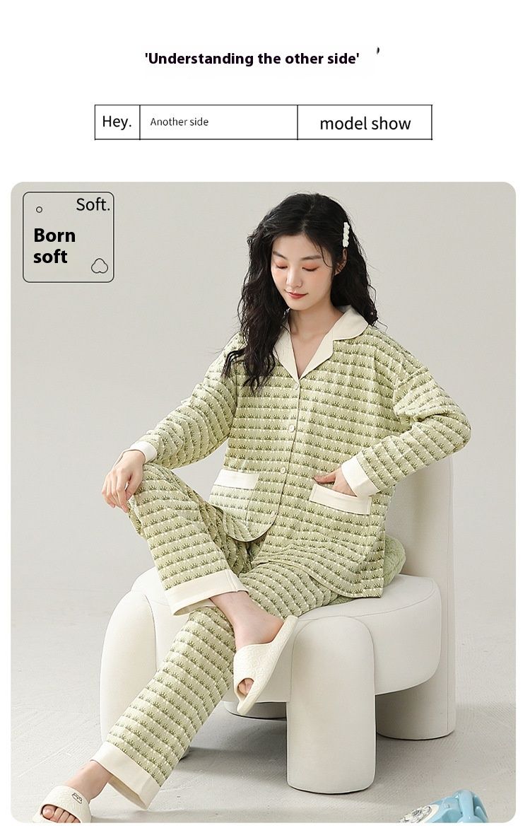 Pyjamas für frauen in frühling herbst, ärmeln strickjacken, lange hosen, sommer frauen neue süße süße herbst und winter_voghion.com