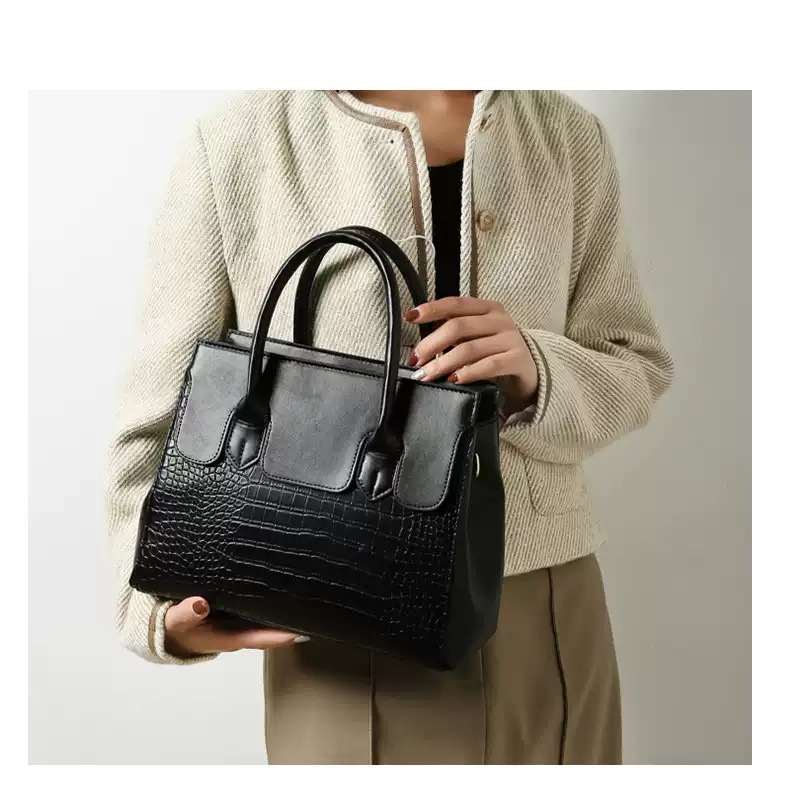 Borsa per mamma e bambino Nuova tendenza della moda europea e americana Set retrò versatile in tre pezzi Borsa da donna Borsa a tracolla singola a tracolla Borsa grande portatile_voghion.com