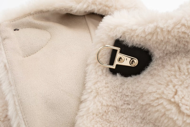Winterjas voor dames, nieuwe stijl, veelzijdige ronde hals, lange mouwen, effen kleur, zakbontjas voor dames_voghion.com