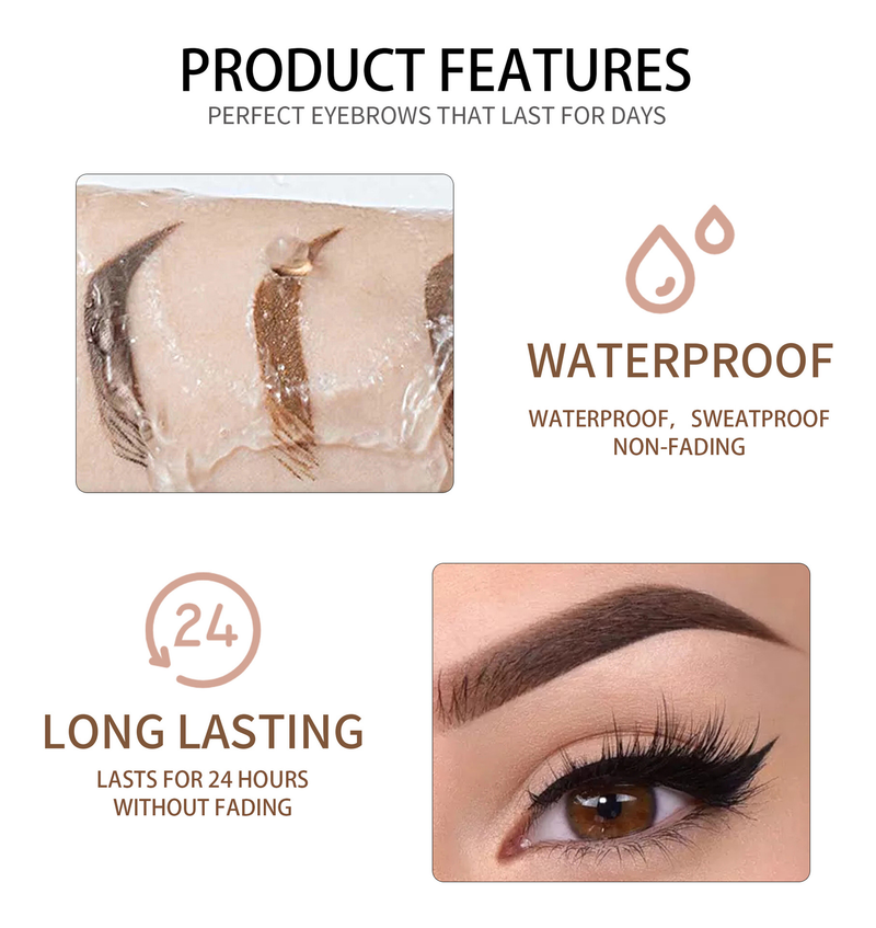 Crème colorante pour sourcils 8 couleurs - Waterproof et longue tenue, couleur 3D naturelle, formule résistante à la décoloration_voghion.com