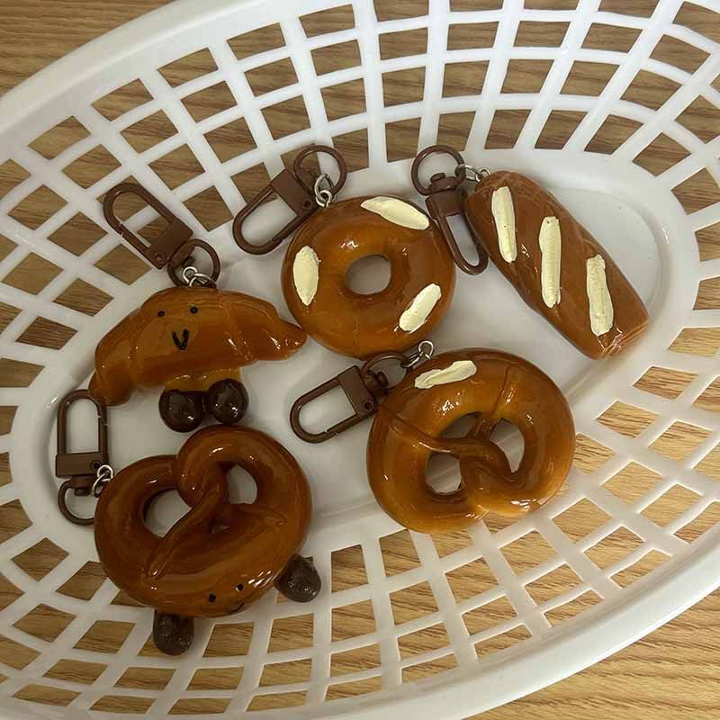 Gelukkig in fermentatie! Imitatie alkalisch waterbrood croissant sleutelhanger leuke studenten niche tas hanger klein cadeau_voghion.com