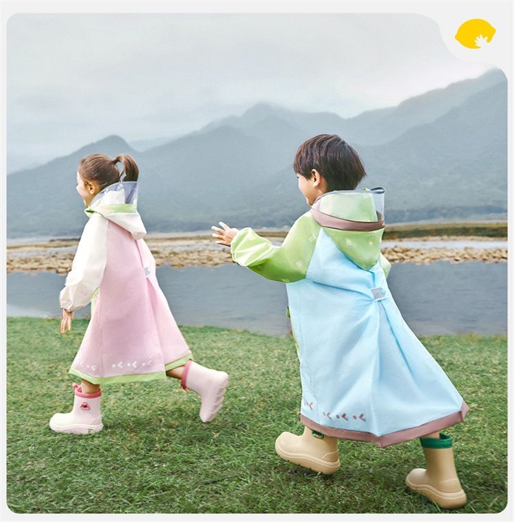 Koreanischer süßer Kinder-Regenmantel, wasserdicht, für Kinder im Tierstil, Regenponcho, Regenmantel, Jacke mit Rucksack, Position Student R_voghion.com