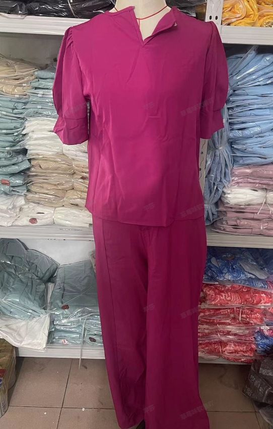 Women's Clothing New Round Neck Mid-Sleeve High Waist Wide Leg Pants Fashion Casual Suit_voghion.com