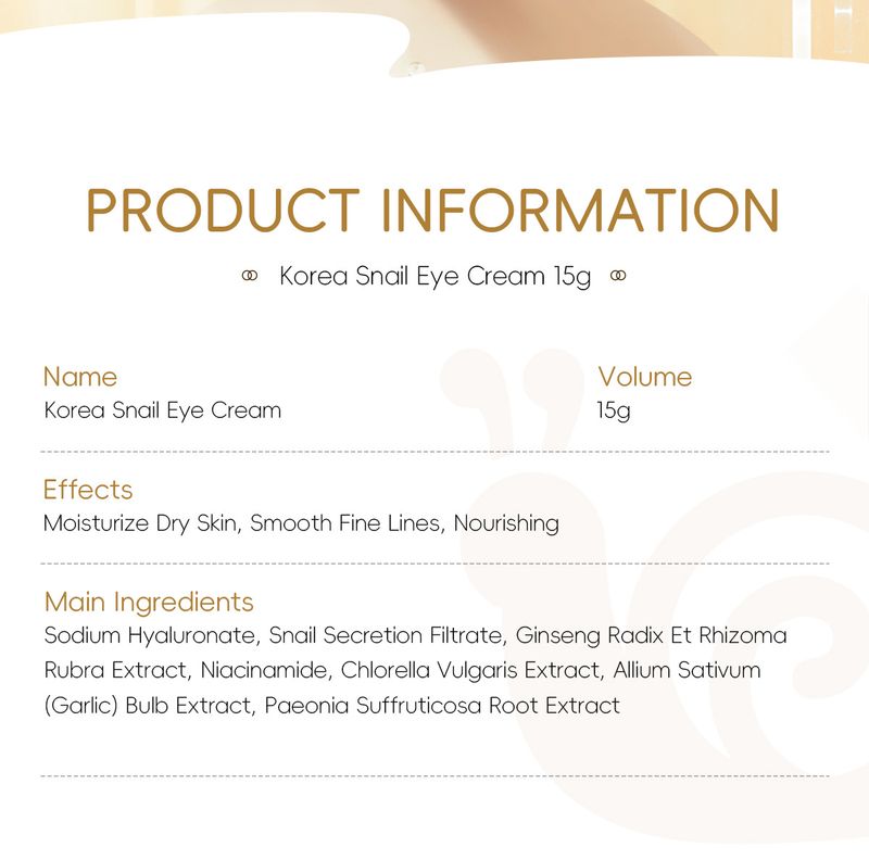 LAIKOU Red Ginseng Snail Eye Cream 15g Hydrating And Moisturizing To Protect Eye Skin_voghion.com