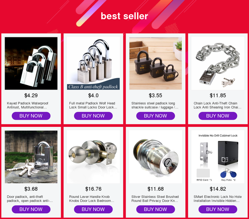 Cadenas à clé étanche et antirouille, cadenas multifonctionnel, serrure de fenêtre à tête déverrouillée antivol pour porte_voghion.com