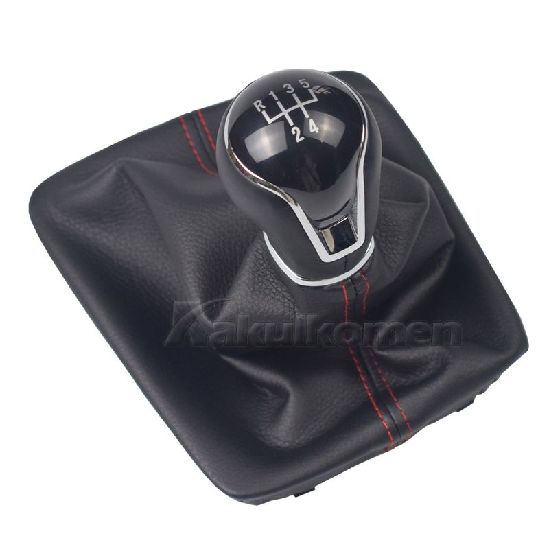Leather Car Gear Shift Knob Lever Gaitor Boot Cover For Seat Leon III 3 2012 2013 2014 2015 2016 2017 5/6 Speed Manual_voghion.com