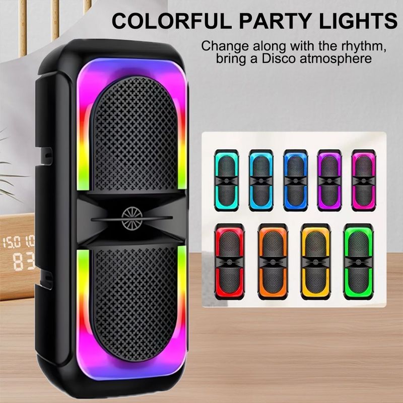 Hohe Bass TWS Drahtlose Bluetooth Lautsprecher Tragbare Subwoofer Outdoor Party RGB_voghion.com