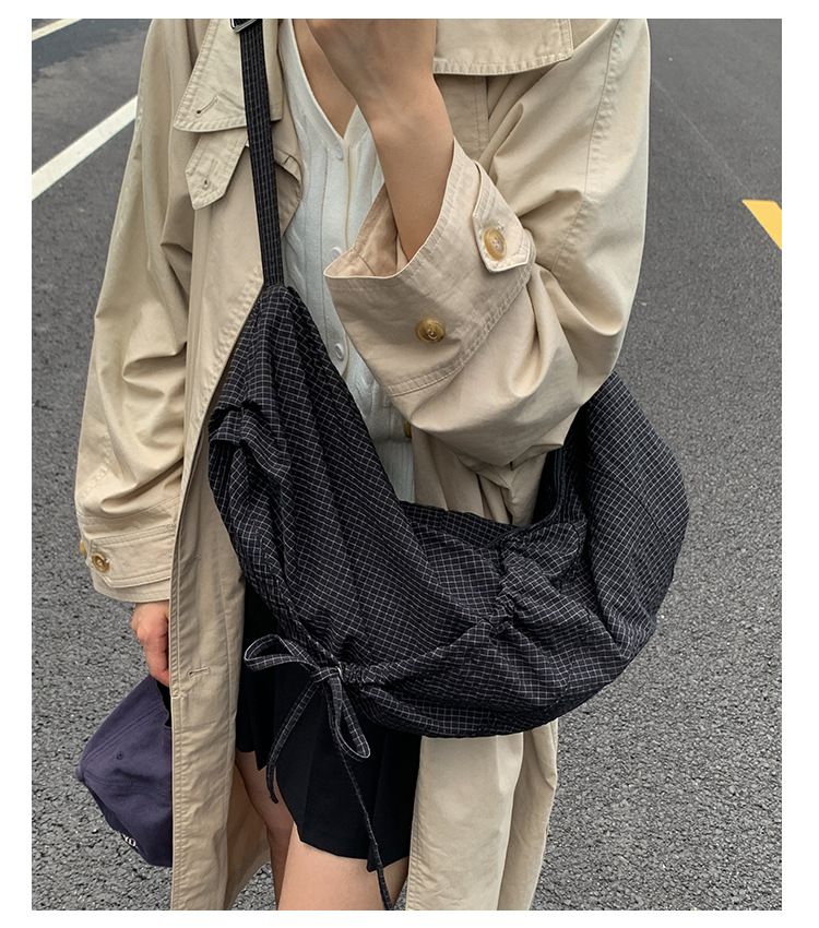 Women's Stylish Nylon Tote Bag With Zipper Closure, Lightweight And Spacious For Daily Use, Casual Crossbody Shoulder Bag In Black, Brown, Gray_voghion.com