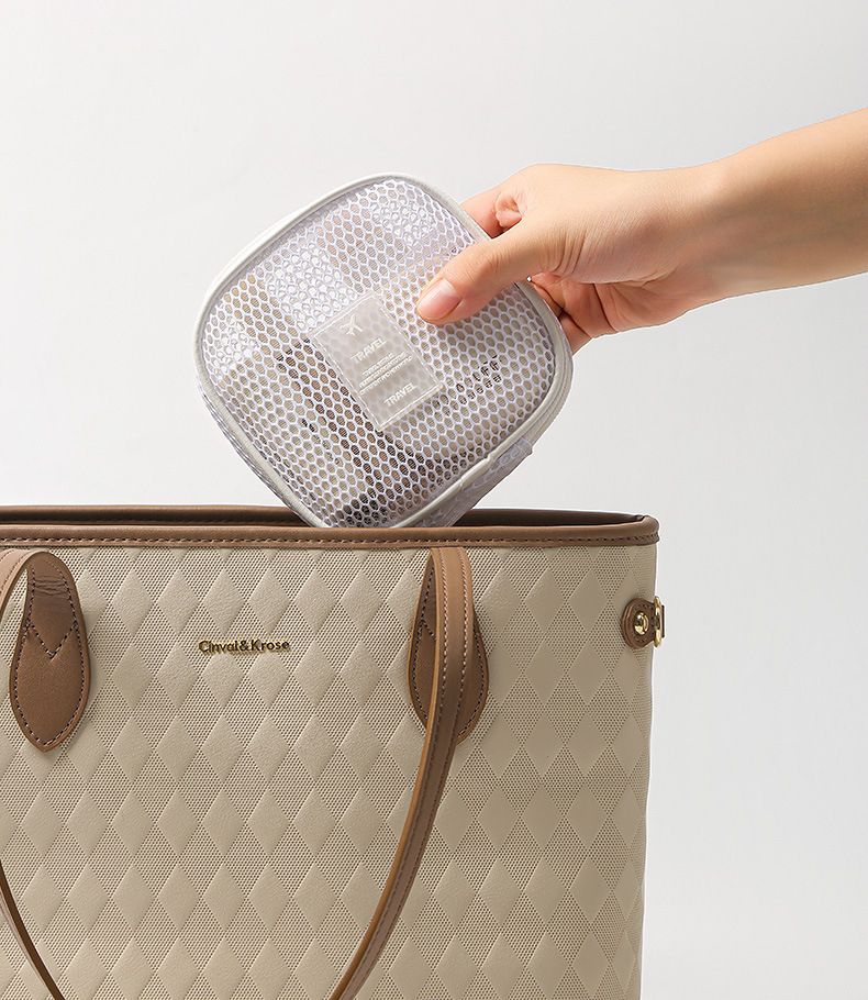 Faltbare Netz-Strandtasche – leichte Reisetasche in verschiedenen Ausführungen (quadratisch, Kissen, gebogen, Clutch, Muschel) – für Pool, Fitnessstudio, Urlaub und den täglichen Gebrauch_voghion.com