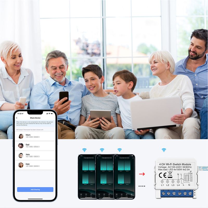 AVATTO Zigbee Tuya 1/2/3/4 Gang Mini Smart Switch Modulo interruttori della luce fai da te Controllo bidirezionale Funziona con Alexa Alice_voghion.com