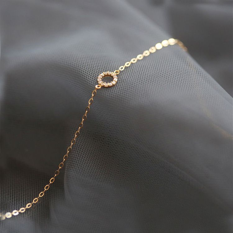 14K vergulde sterling zilveren armband met volledige diamanten cirkel, eenvoudig, elegant, niche, minimalistische stijl, hoogwaardige fijne sieraden_voghion.com