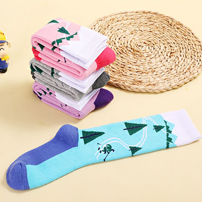 Autumn Winter Children's Ski Thickened Terry Knee Pads Shock Absorption Hiking Trekking Breathable Sports Thermal Socks_voghion.com