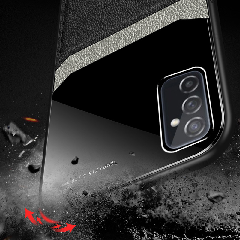 Cover per telefono in vetro a specchio in pelle per Samsung Galaxy A13 5G Custodia posteriore per telefono antiurto in PU per Samsung_voghion.com