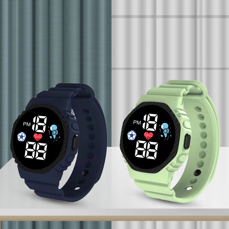 Xinweiqing électronique lumineux vie carré LED Football hommes femmes enfants sport montre numérique pour étudiant_voghion.com