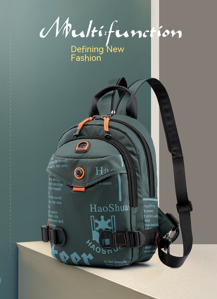 Nueva mochila informal versátil para exteriores para hombre, multifuncional, de moda, de nailon impermeable, bandolera de un solo hombro._voghion.com
