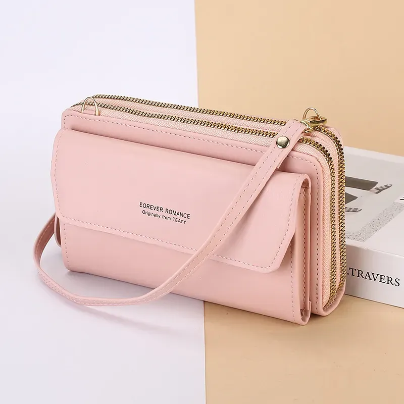 Desiner Crossbody Phone Fashion Lon Style Women's Wallet Double Zipper Korean Edition Handba Urban Simple Shoulder_voghion.com