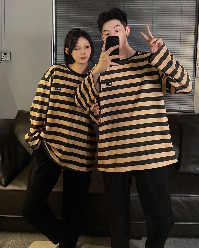 Pigiama da donna autunno/inverno 2024, nuovo cotone, maniche lunghe, semplice ed elegante, stile Iins, le coppie possono indossare_voghion.com