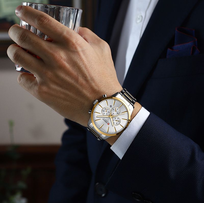 Men's Classic Business Watch With Round Dial, Date Display & Water Resistant, Quartz Movement, Alloy Strap Waterproof Business Watch Quartz Watch_voghion.com