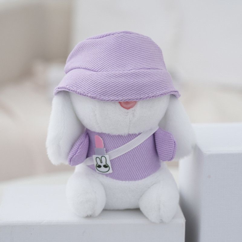 Plush Rabbit Adorable Keychain With Soft Velvet Hat Cute Backpack Decoration For Girls_voghion.com