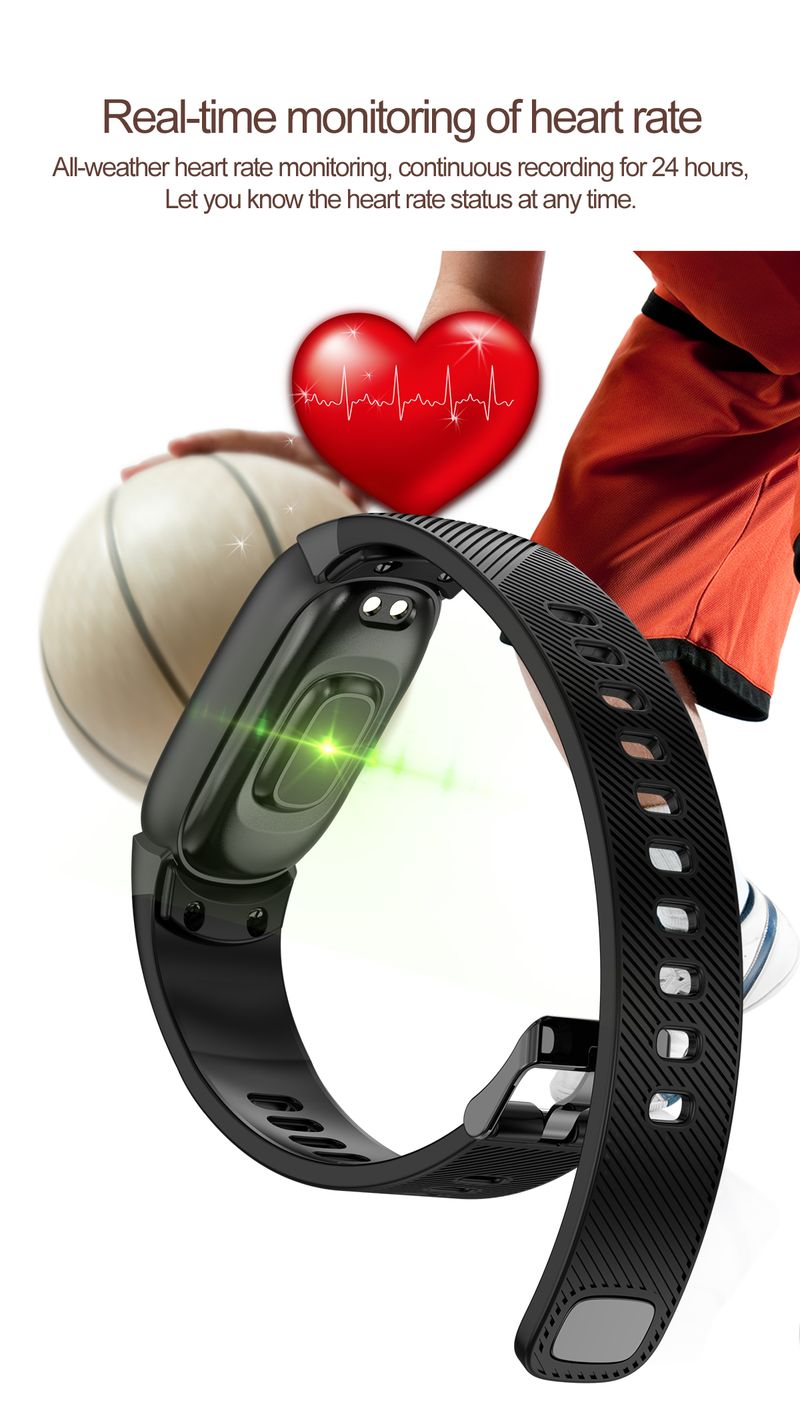 Wasserdichtes Sportarmband Bluetooth 4.0 Armbänder Smart Band Uhr Fiess Tracker Herzfrequenz Blutdruck Bewegung 3C10_voghion.com