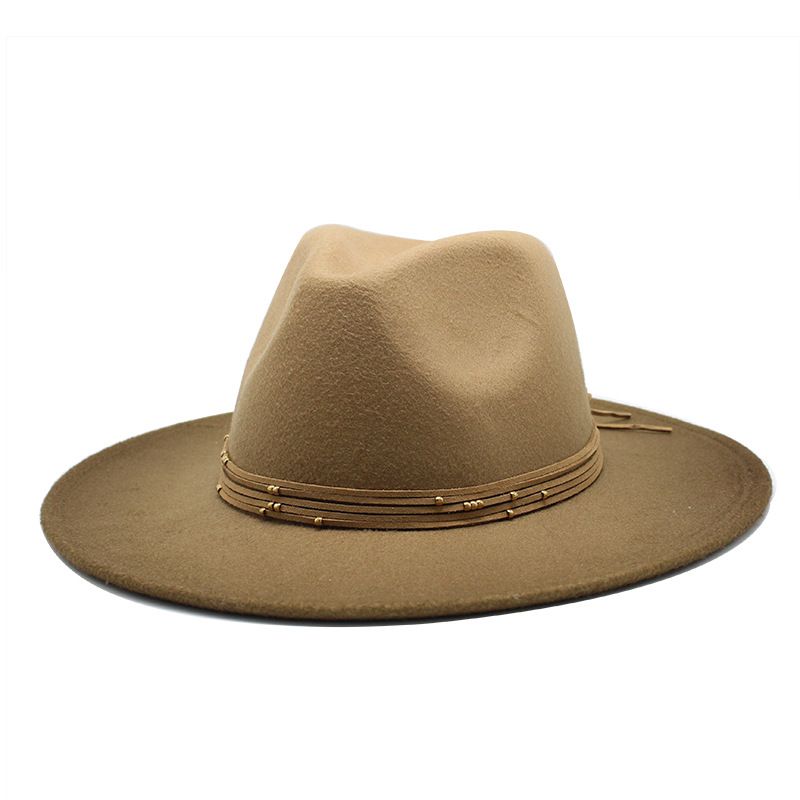 New wool top gradient felt autumn winter large brim men's and women's jazz dual color British style hat_voghion.com