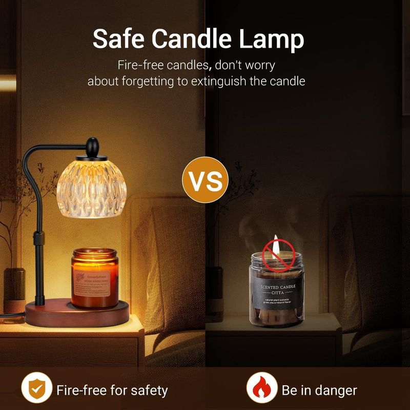 Home Furniture New Liftable Wax Melting Lamp Aromatherapy Lamp Glass Aromatherapy Furnace Bedside Lamp Timed Melting Candle Lamp Bedroom Table Lamp_voghion.com